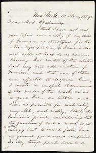 Letter from Oliver Johnson, New York, to Maria Weston Chapman, 10 Nov. 1859