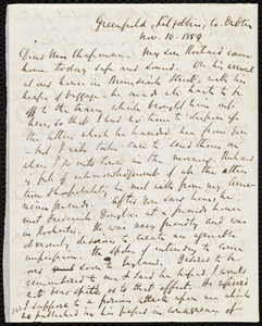 Letter from Richard Davis Webb, Greenfield, Kilgobbin, Co[unty] Dublin, to Maria Weston Chapman, Nov. 10, 1859