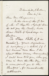 Letter from Samuel May, 21 Cornhill, Boston, [Mass.], to Maria Weston Chapman, Jan. 6 / [18]60