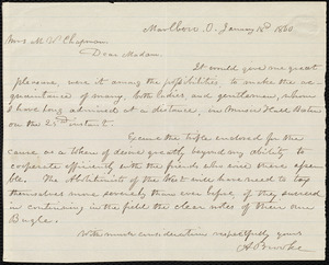 Letter from Abraham Brooke, Marlboro, O[hio], to Maria Weston Chapman, January 18th, 1860