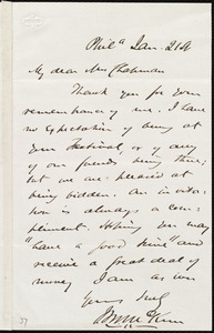 Letter from James Miller M'Kim, Phil[adelphi]a, [Penn.], to Maria Weston Chapman, Jan. 21st, [1860]