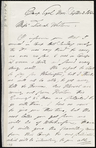 Letter from Augustus Hesse, Camp Sigel, Mass, to Deborah Weston, Septbr' 2, 1862