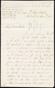 Letter from Augustus Hesse, Camp, 9th Mass. Battery, Centreville, Va., to Deborah Weston, May 3rd, 1863, Evening Seven o'clock, Marching early 4 o'clock