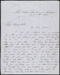 Letter from Augustus Hesse, McClellan Hospital near Philadelphia, [Pa.], to Deborah Weston, August 23rd, 1863
