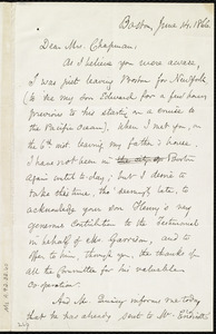 Letter from Samuel May, Boston, [Mass.], to Maria Weston Chapman, June 14, 1866