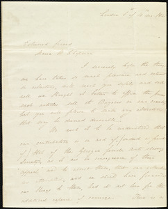 Letter from Hannah M. Bevan, London, [England], to Maria Weston Chapman, 1st of 10th mo[nth] 1841
