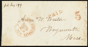 Letter from Joseph Ricketson, New Bedford, [Mass.], to Anne Warren Weston, Nov. 24th, 1848