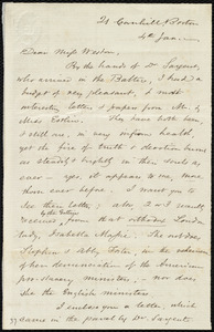 Letter from Samuel May, 21 Cornhill, Boston, [Mass.], to Miss Weston, 4th Jan. [1849?]