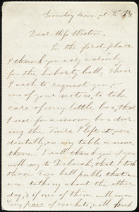 Letter from Evelina A. S. Smith to Anne Warren Weston, Sunday morn[ing] at T.P.'s