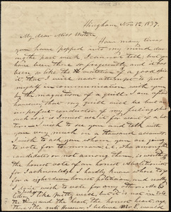 Letter from Increase S. Smith, Hingham, [Mass.], to Caroline Weston, Nov. 12, 1837