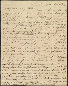 Letter from Increase S. Smith, Hingham, [Mass.], to Caroline Weston, March 30, 1839