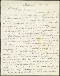Letter from Lucretia Mott, Philad[elphi]a, [Penn.], to Maria Weston Chapman, 5 mo[nth] 29th [day] 1839