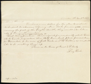 Letter from Lucy Earle, Leicester, [Mass.], to Maria Weston Chapman, 7th mo[nth] 15th [day] 1839
