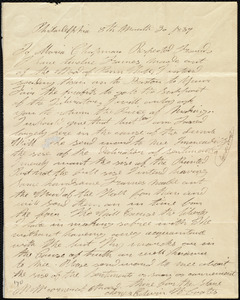 Letter from Edwin H. Coates, Philadelphia, [Penn.], to Maria Weston Chapman, 8th month 30 [day] 1839