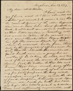 Letter from Increase S. Smith, Hingham, [Mass.], to Caroline Weston, Dec. 13, 1839