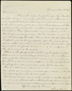 Letter from Lucy Earle, Leicester, [Mass.], to Anne Warren Weston, 3'd mo[nth] 15th [day] 1840