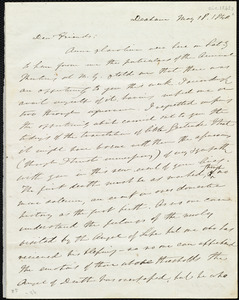 Letter from Edmund Quincy, Dedham, [Mass.], to Maria Weston Chapman, May 18, 1840 [i.e. 1841]