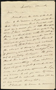 Letter from Edmund Quincy, Dedham, [Mass.], to Maria Weston Chapman, Thursday [1840?]