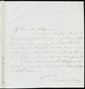 Letter from Cornelia G. Shorey to Maria Weston Chapman, [1840?]
