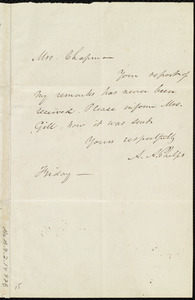 Letter from Amos Augustus Phelps to Maria Weston Chapman, Friday [1840?]