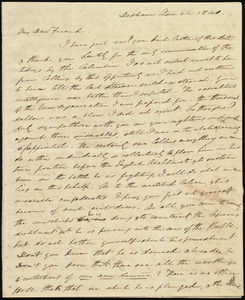 Letter from Edmund Quincy, Dedham, [Mass.], to Caroline Weston, Jan. 21, 1840