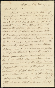 Letter from Edmund Quincy, Dedham, [Mass.], to Caroline Weston, Sat'y, Feb. 27 / [18]41