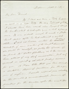 Letter from Edmund Quincy, Dedham, [Mass.], to Maria Weston Chapman, Sept. 1, 1841