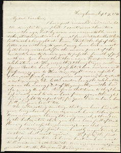Letter from Evelina A. S. Smith, Hingham, [Mass.], to Caroline Weston, Sept. 9, 1841