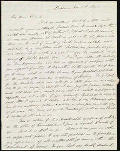 Letter from Edmund Quincy, Dedham, [Mass.], to Caroline Weston, Nov. 28, 1841