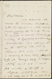 Letter from Wendell Phillips to Caroline Weston, [Not before 1841]