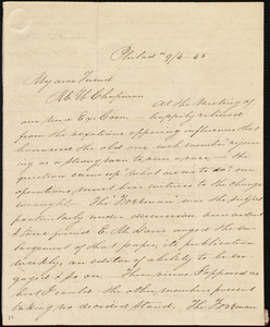 Letter from Sarah Pugh, Philad[elphi]a, [Penn.], to Maria Weston Chapman, 9/4 - [18]45