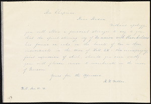Letter from Mary H. Watson, Hill, [New Hampshire], to Maria Weston Chapman, Dec. 22, [18]45