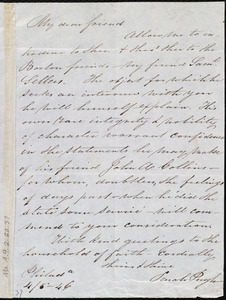 Letter from Sarah Pugh, Philad[elphi]a, [Penn.], to Maria Weston Chapman, 4/5 - [18]46