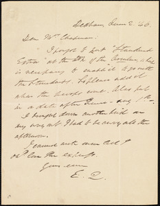 Letter from Edmund Quincy, Dedham, [Mass.], to Maria Weston Chapman, June 2, [18]46