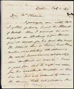Letter from Edmund Quincy, Dedham, [Mass.], to Maria Weston Chapman, July 11, 1846