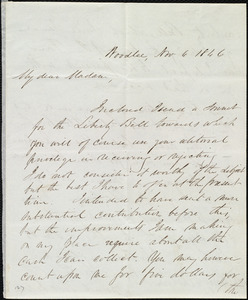 Letter from Daniel Ricketson, Woodlee, [New Bedford, Mass.], to Maria Weston Chapman, Nov. 6, 1846