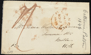 Envelope from Catherine Paton, Glasgow, [Scotland], to Maria Weston Chapman, No[vember] 17, 1846