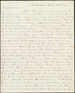 Letter from Joseph Ricketson, New Bedford, [Mass.], to Deborah Weston, April 29th, 1849