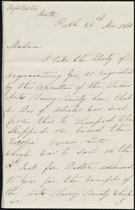 Letter from Charlotte A. Morton, Perth, [Scotland], to Miss Weston, 26th Nov. 1850