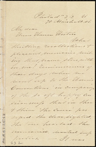 Letter from Sarah Pugh, 70 Marshall St., Philad[elphi]a, [Penn.], to Anne Warren Weston, 2/2 [18]51