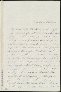 Letter from Charlotte Bradford, Duxbury, [Mass.], to Miss Weston, April 21, [1851]