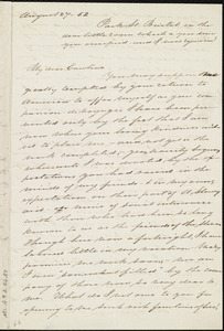 Letter from Sarah Pugh, Park St., Bristol, [England], to Caroline Weston, August 27, [18]52