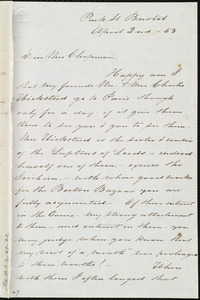 Letter from Sarah Pugh, Park St., Bristol, [England], to Maria Weston Chapman, April 2nd - [18]53
