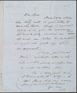 Letter from Wendell Phillips, [Boston?, Mass.], to Anne Warren Weston, [not before 1855 Nov. 12]