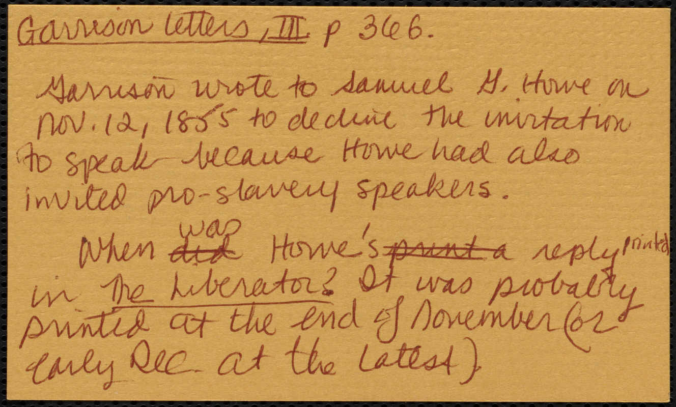 Typed transcript of letter from Wendell Phillips, [Boston?, Mass.], to Anne Warren Weston, [not before 1855 Nov. 12]