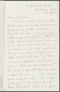 Letter from Samuel May, 21 Cornhill, Boston, [Mass.], to Miss Weston, Wednesday p.m., Nov. 28 / [18]55