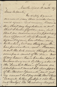Incomplete letter from Joseph Ricketson, New Bedford, [Mass.], to Deborah Weston, 12 mo[nth] 25 [day] 1859