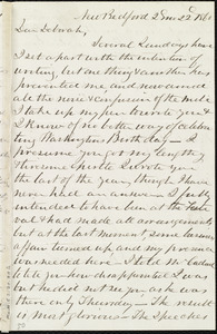 Incomplete letter from Joseph Ricketson, New Bedford, [Mass.], to Deborah Weston, 2 mo[nth] 22 [day] 1860