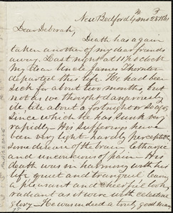 Letter from Joseph Ricketson, New Bedford, [Mass.], to Deborah Weston, 4th mo[nth] 28th [day] 1861