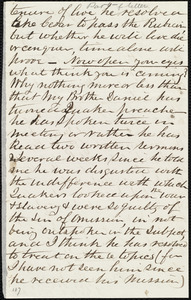Partial letter from Joseph Ricketson, [New Bedford, Mass.], to Deborah Weston, [1862?]